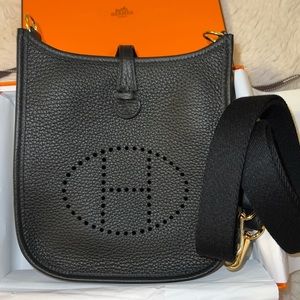 Hermes Evelyne TPM Black Gold Hardware